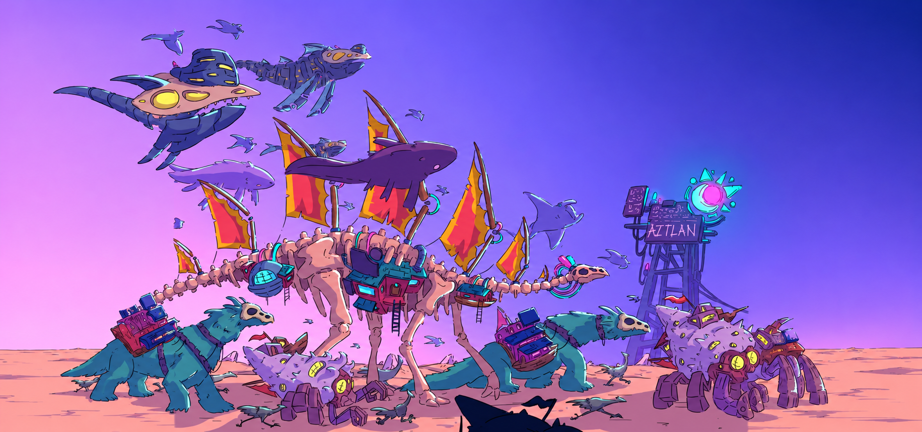 The World of Aztlan, concept art de Oscar Huicochea Castellanos, alumno de COCO School.